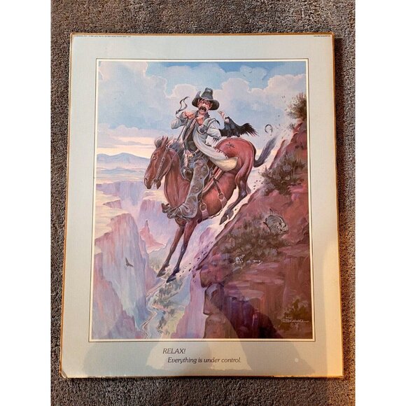 Mike Scovel Relax! Everything is under control 16x20" 1989 Art Print Poster - Picture 1 of 4
